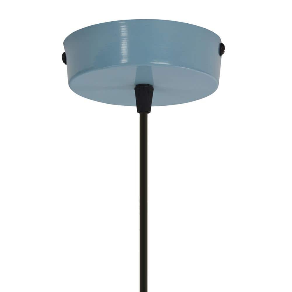 Powder Blue Metal Dome Pendant Light with Adjustable Height
