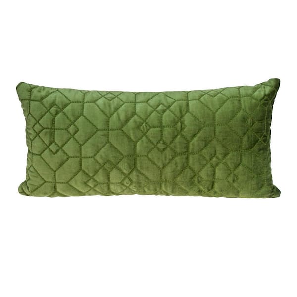 PARKLAND COLLECTION Sora Transitional Quilted Olive Throw Pillow