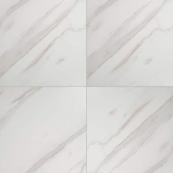 Pietra Calacatta Ivory 24 in. x 24 in. Polished Porcelain Stone Look Floor and Wall Tile (16 sq. ft./Case)