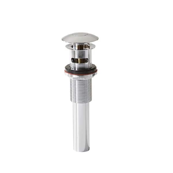 Unbranded 2.717 in. H x 8.6875 in. D Push Button Closing Umbrella Drain with Overflow in Polished Chrome