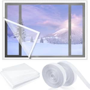 79 in. x 118 in. Indoor Window Insulation Kit Keep Warm for Winter Keep Cold Out Tape-free Velcro Installation