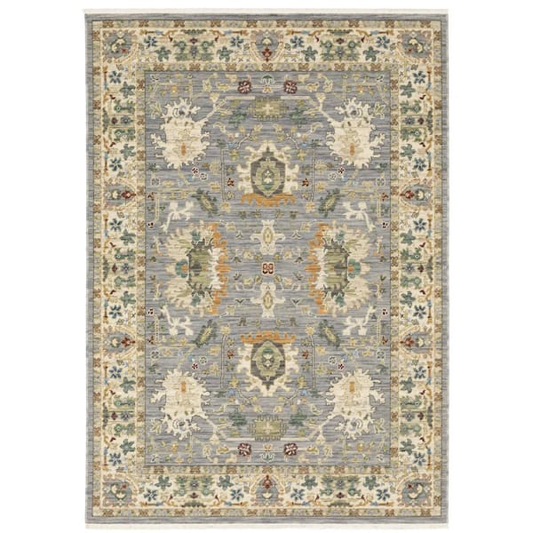 Lavista Gray/Multi-Colored 7 ft. x 10 ft. Traditional Oriental Persian Wool/Nylon Blend Indoor Area Rug