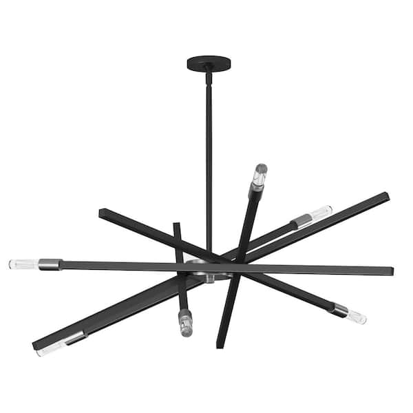 HINKLEY - Archer 6-Light Satin Black Sputnik Chandelier