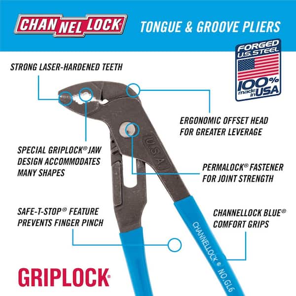 GRIPLOCK 9-1/2 in., 6-1/2 in. Tongue and Groove Plier Set (2-Piece)