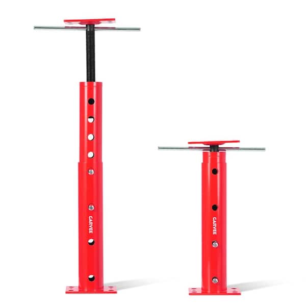 Heavy Duty Adjustable Steel Jack Posts 2 Pack 18,000 lbs Capacity Telescopic Floor Support 19-36in Red