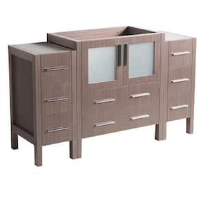 Torino 54 in. Modern Bathroom Vanity Cabinet Only in Gray Oak