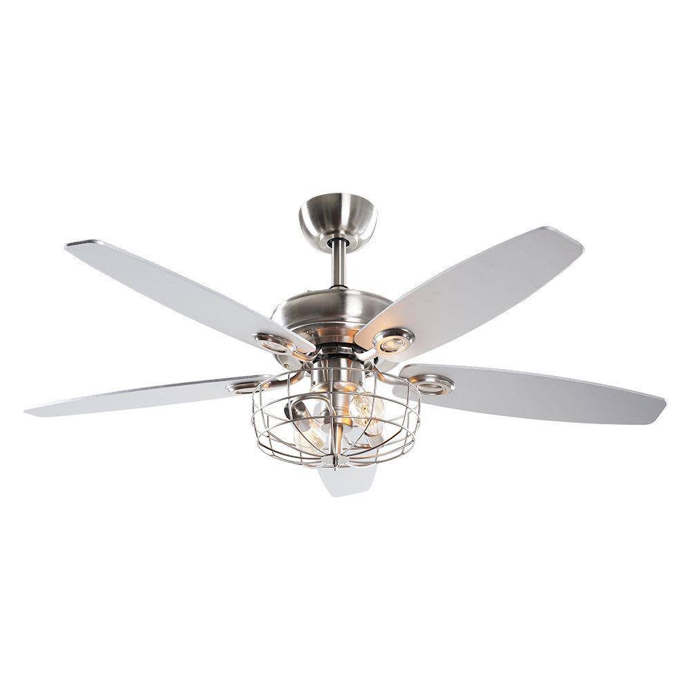 matrix decor 52 in. Chrome Ceiling Fan with Light and Remote Control MDF6236110V The Home Depot