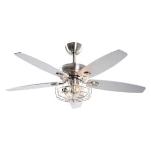 52 in. Chrome Ceiling Fan with Light and Remote Control
