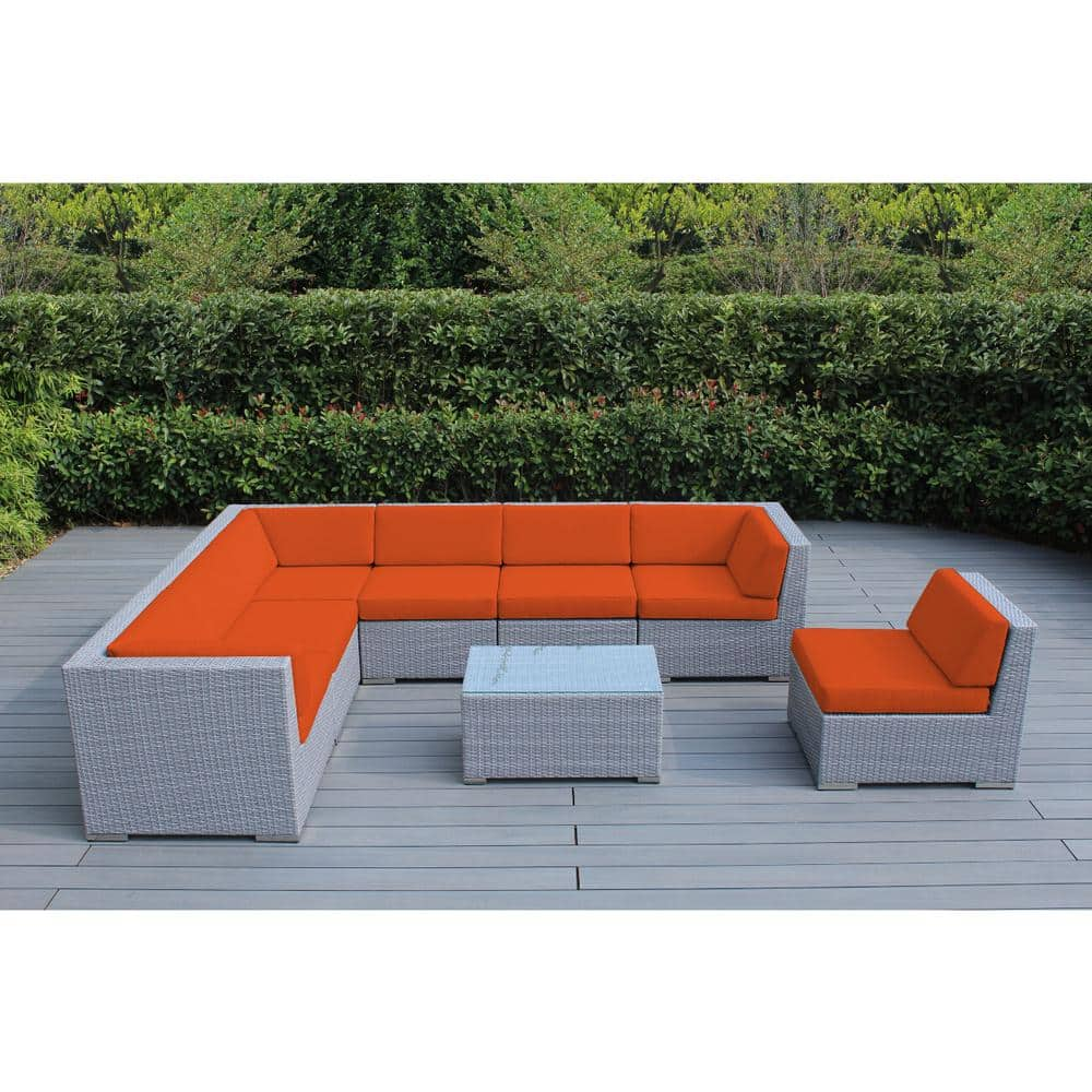 orange wicker patio furniture