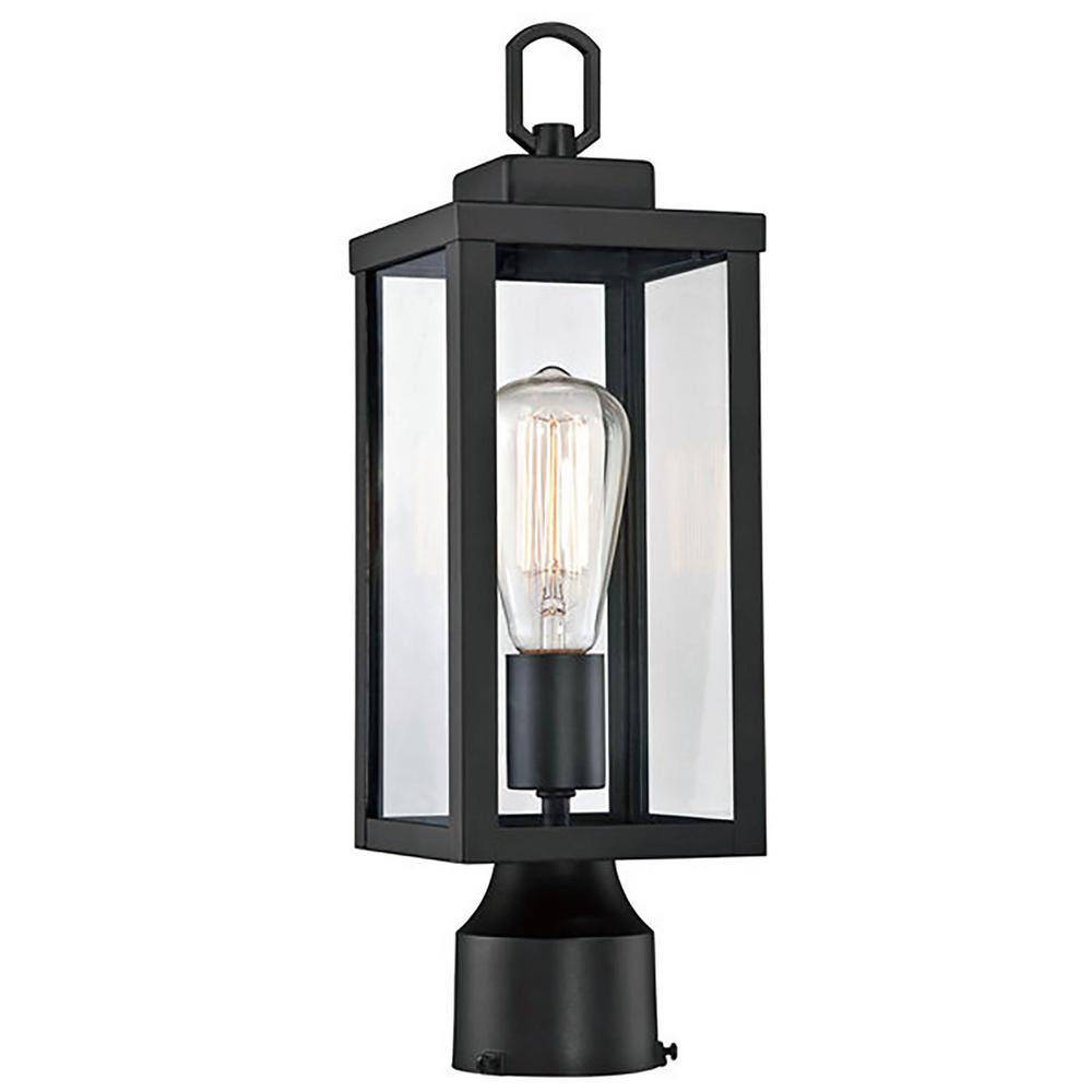 1-Light Black Metal Line Voltage Outdoor Weather Resistant Post Light with No Bulb Included-2PCS price history on PriceWatchPro