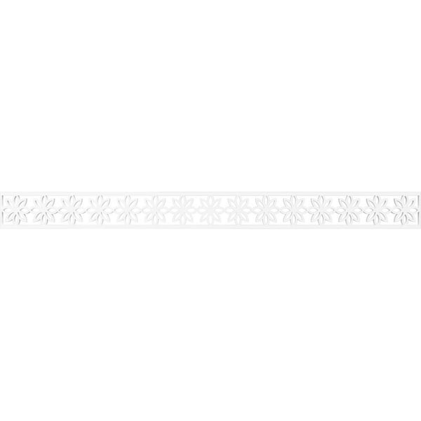 Ekena Millwork Daisy Fretwork 0.375 in. D x 46.375 in. W x 4 in. L PVC Panel Moulding