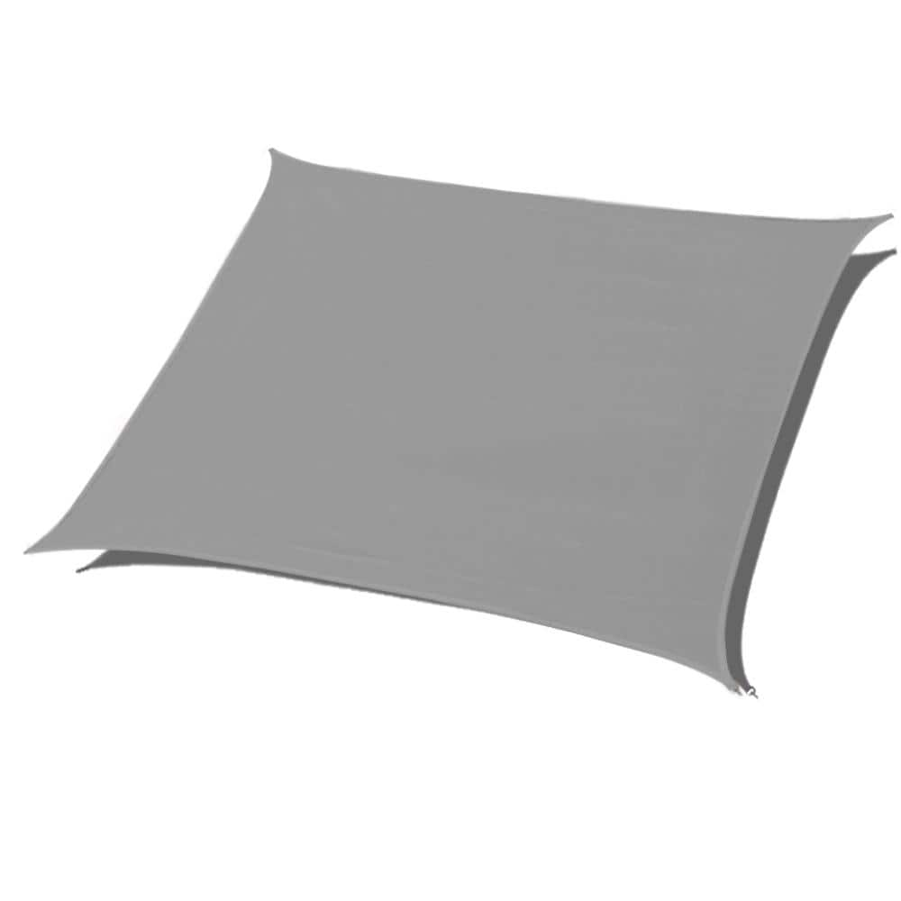 Shadeandbeyond 12 Ft X 12 Ft Light Grey Square Sun Shade Sail 185 Gsm Uv Block For Patio Deck 8086