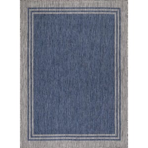 Navy Blue Outdoor Rug Plastic Washable Rugs Water Resistant Garden