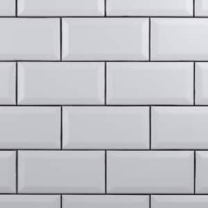 Crown Heights Beveled Matte White 3 in. x 6 in. Ceramic Wall Tile (5.72 sq. ft./Case)