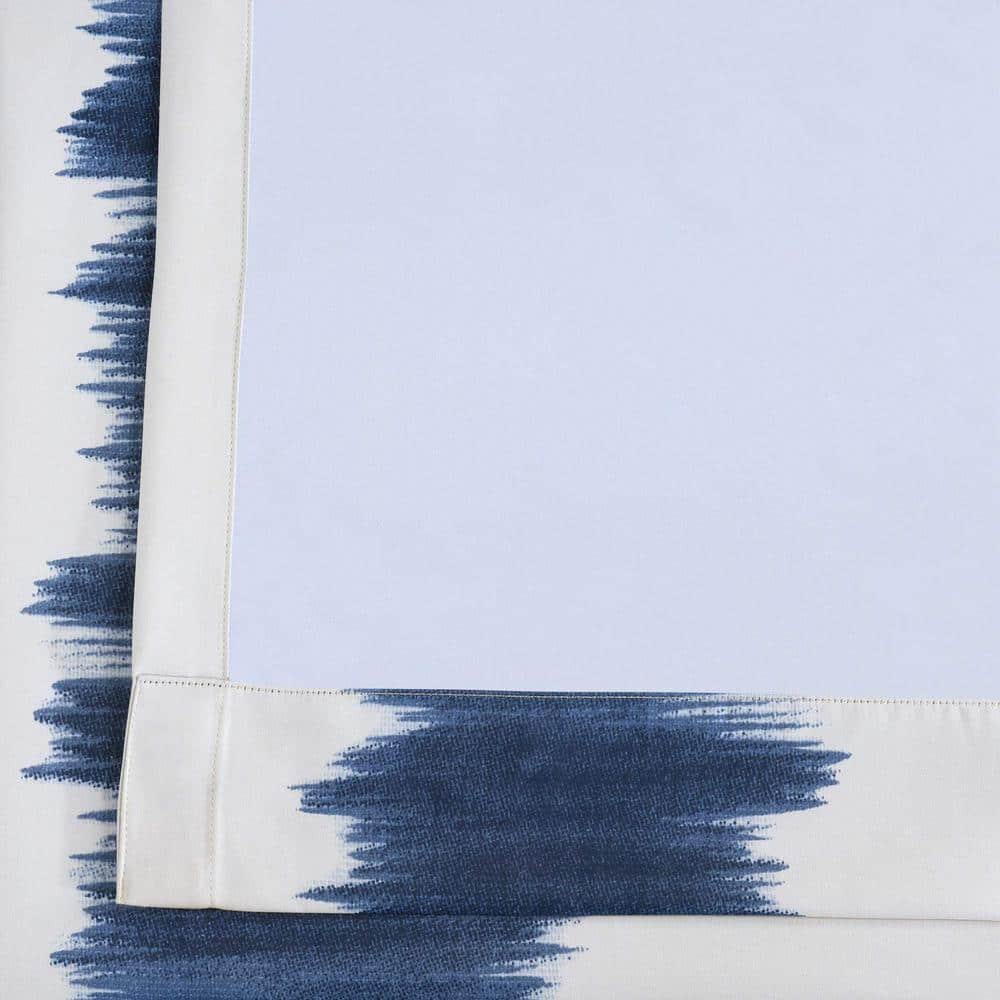Flambe Blue Ikat Print Blackout Twin Curtains