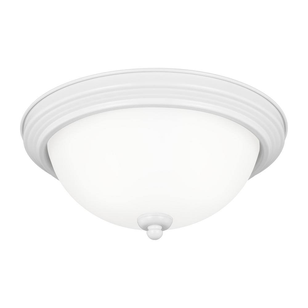 Twilight Elegance White Glass 12.5" Indoor/Outdoor Flush Mount