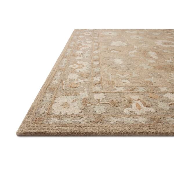 Chris Love Julia Dorothea Khaki / Dove 2 ft. 6 in. x 9 ft. 9 in. Traditional Runner Rug