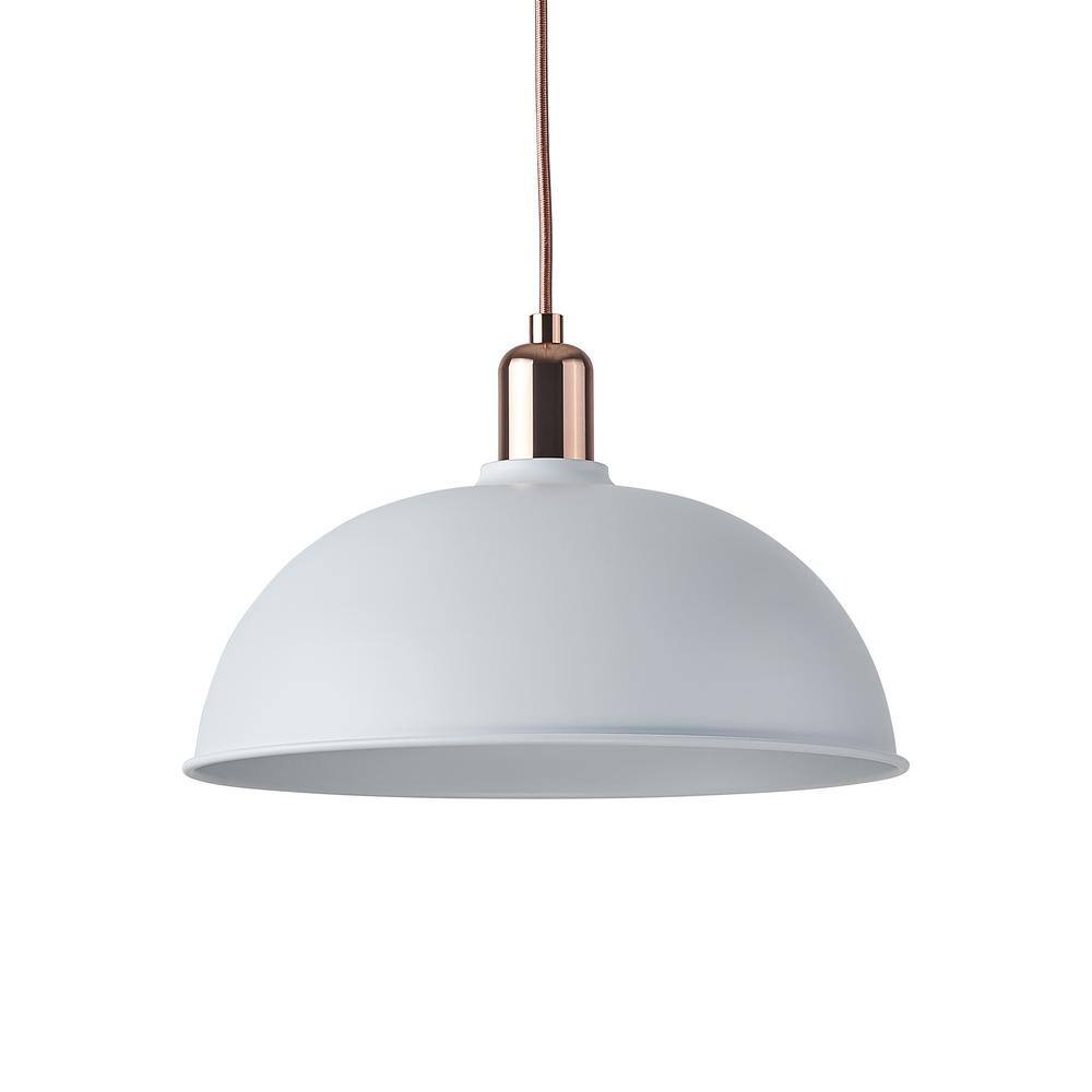 Modern Line 60-Watt 1 White Cage Pendant Light No Bulbs Included