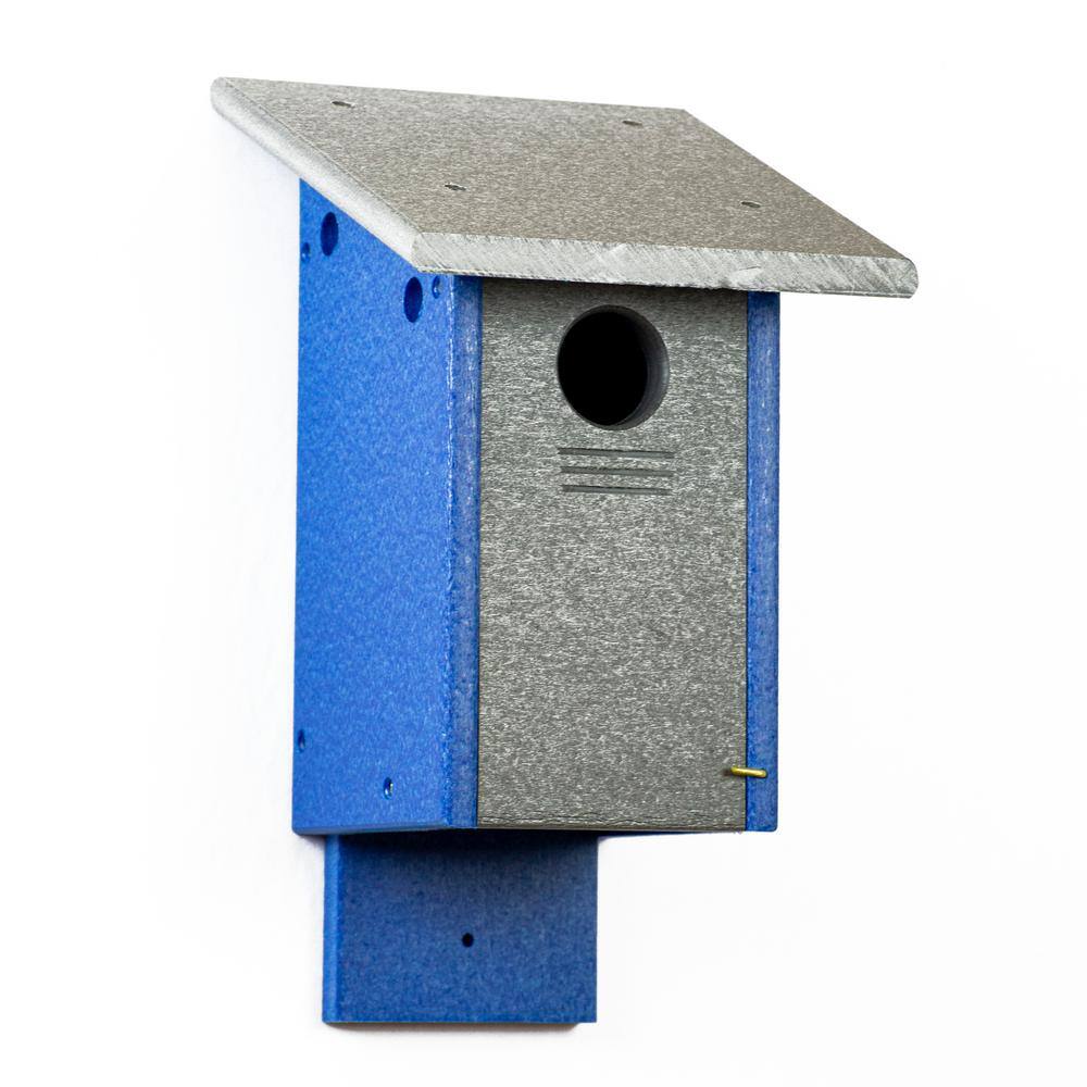 Blue and Gray Recycled Plastic Bird House