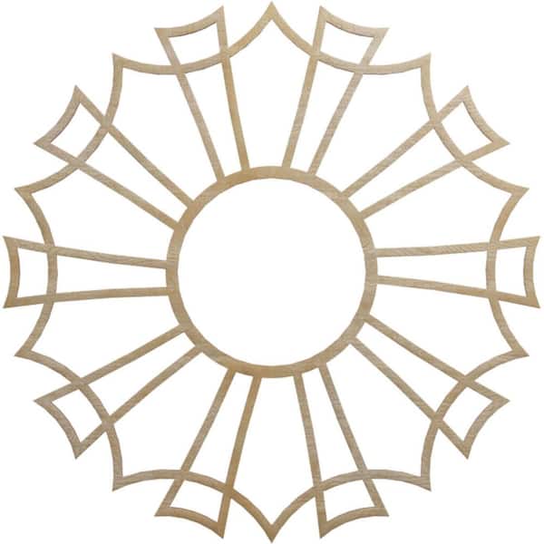 Ekena Millwork 30 in. x 30 in. x 1/4 in. Augustus Wood Fretwork Pierced Ceiling Medallion, Birch