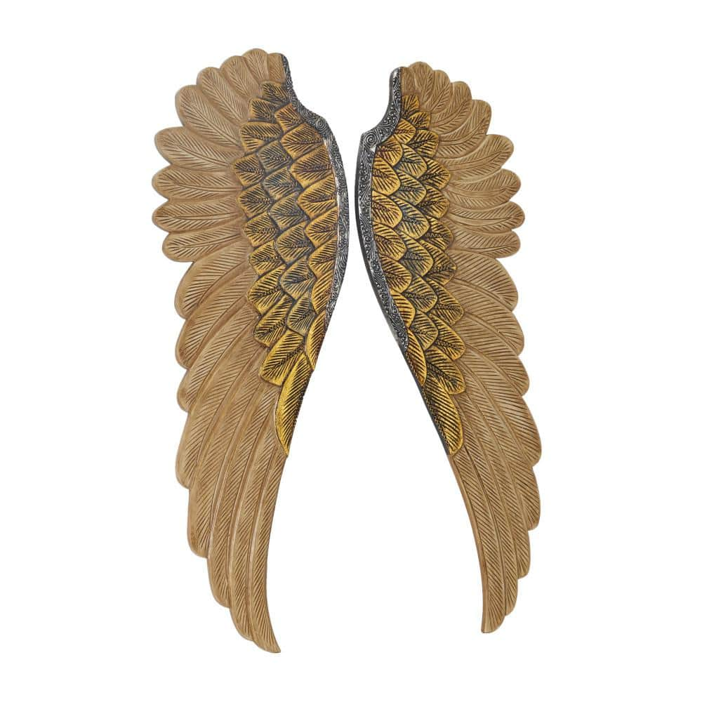 Buy Modern Farmhouse Wood Gold Wall Decor (Set of 2) Online at Lowest ...