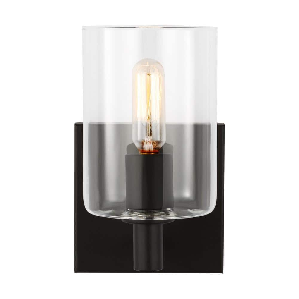 Fullton Midnight Black Cylinder Bath Sconce, 7.75 in