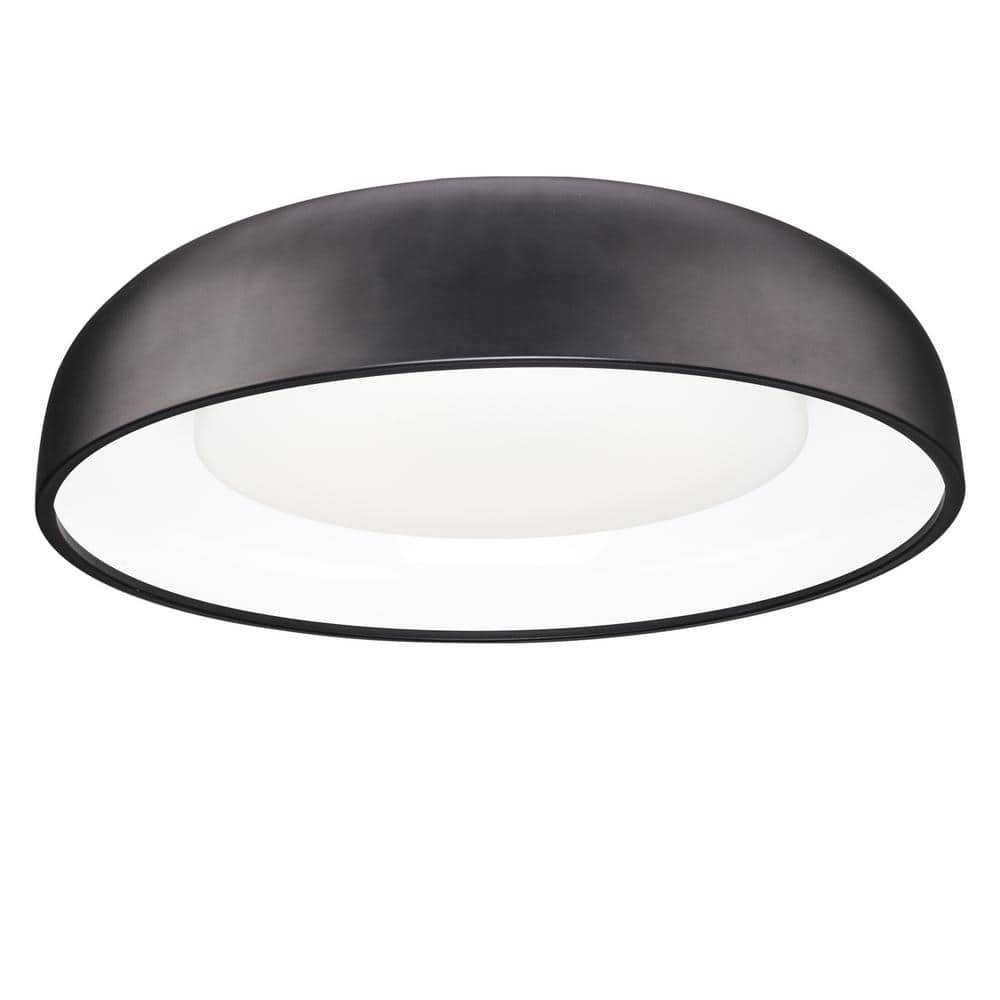 Beacon Bold Black Aluminum 24" LED Flush Mount Bowl