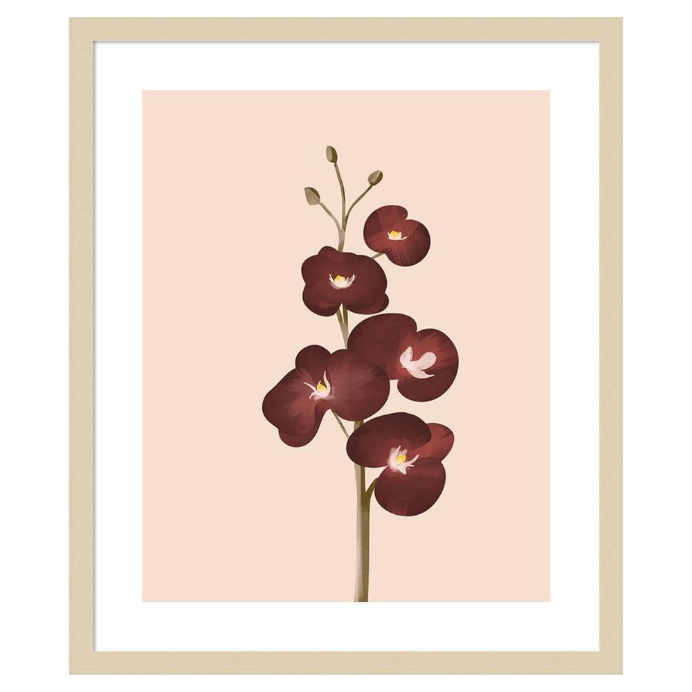 21"x25" Svelte Natural Framed Pastel Flowers IV Wall Art