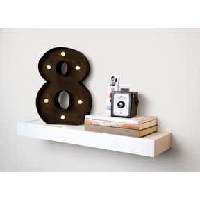 24" Classic White Solid Composite Floating Wall Shelf