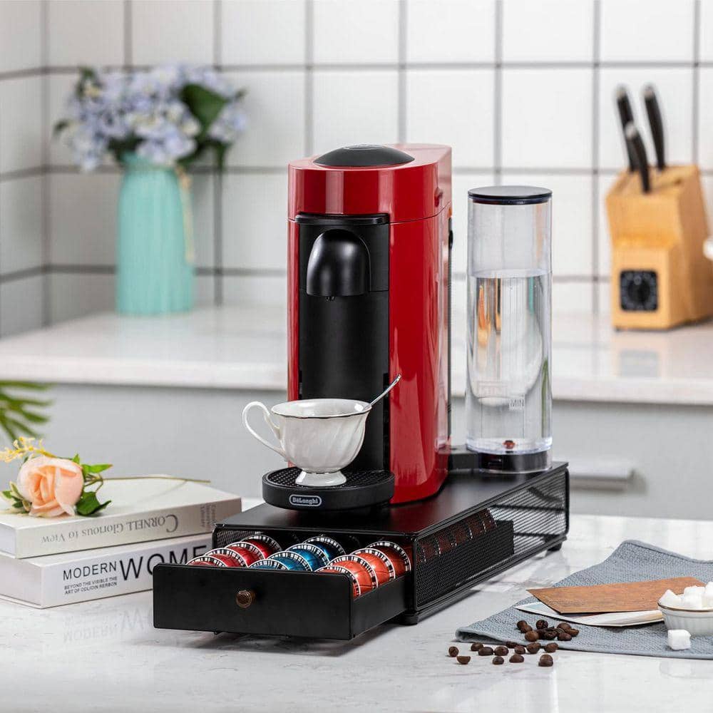 Lynzavix Black Coffee Capsule Drawer Organizer with Handle for