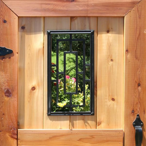 17-1/4 in. x 8-5/8 in. Black Cast Aluminum Rectangular Insert for Wooden Gate or Fence