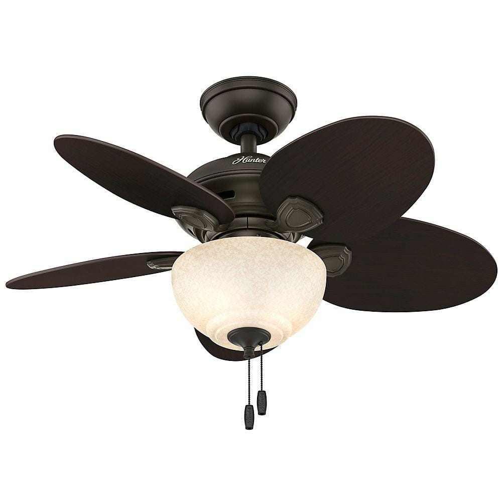 Hunter Carmen 34 In Indoor New Bronze Ceiling Fan With Light 51004 The Home Depot