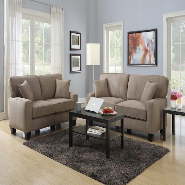 Serta RTA Martinque 61 in. Dominica Earth/Espresso Polyester 2-Seater Loveseat with Removable Cushions