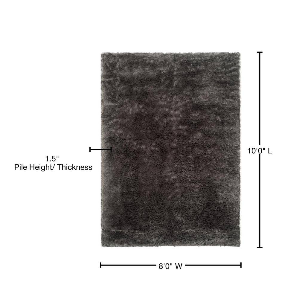 Gray 8' x 10' Tufted Faux Sheepskin Cotton Rug