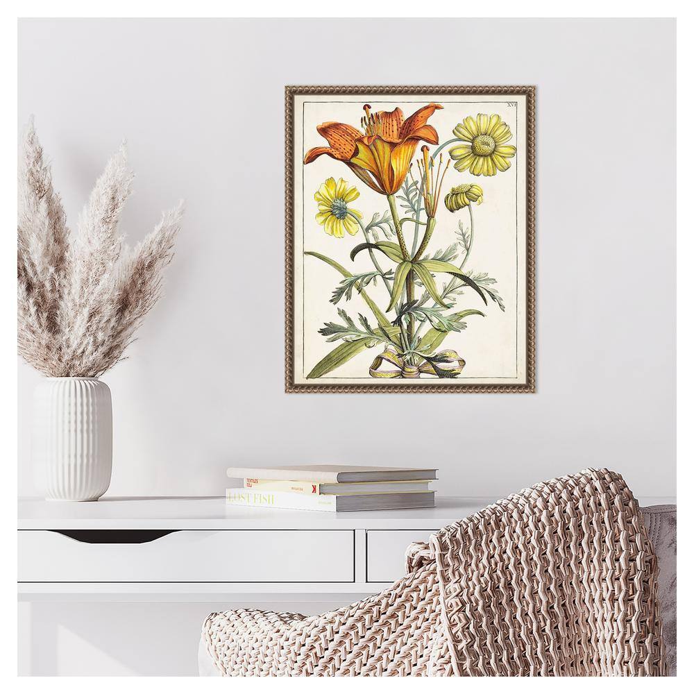 Dutch Florals V 16"x20" Bronze Framed Canvas Wall Art