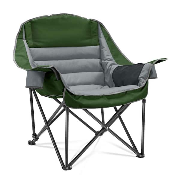 Unbranded Modern Oversized Green and Gray Oxford Fabric Camping Chair