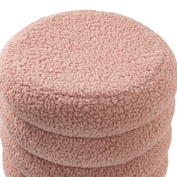 Home 2 Office Pink Fabric Polyester Upholstered Ottoman HO-W06