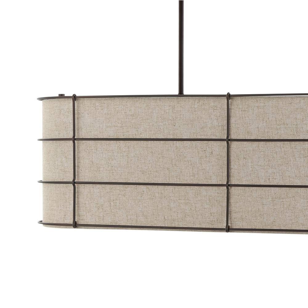 Chadwick 42" Rustic Farmhouse LED Linear Pendant in Oil-Rubbed Bronze