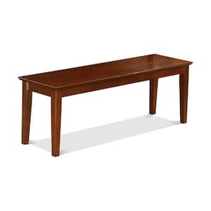 Mahogany Finish Dining Bench with Wooden Seat 15 in.