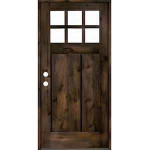 Krosswood Doors 32 in. x 80 in. Craftsman Knotty Alder Right-Hand/Inswing 6  Lite Clear Glass Black Stain Solid Wood Prehung Front Door  PHED.KA.550.28.68.134.RH.BL - The Home Depot
