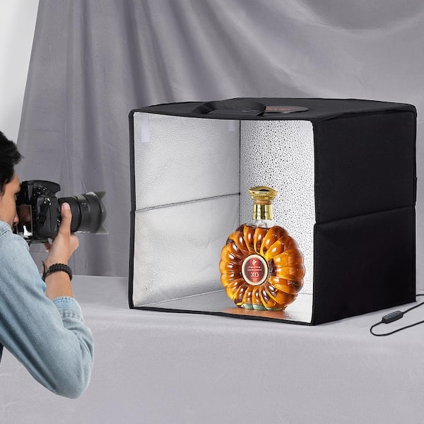 Photo Studio Light Box Framed Photography Wall Art 15.35 in. x 15.75 in. 3000-5600K 6 Double-Sided Color Backdrops