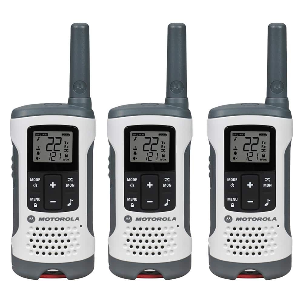 MOTOROLA Talkabout T260TP Rechargeable 2-Way Radio, White (3-Pack) T260TP  The Home Depot