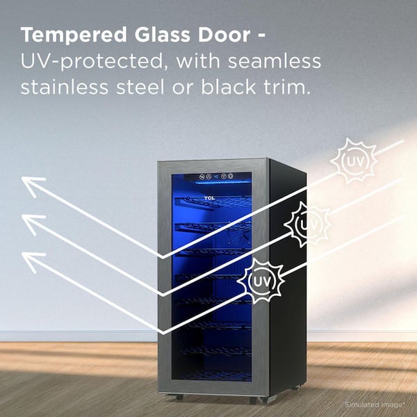 TCL Single Zone 38-Wine Bottles Stainless Look Wine Cooler