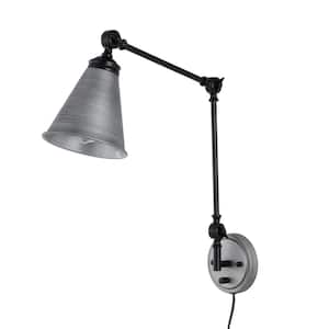 1-Light Gunmetal Plug-In Swing Arm Wall Lamp