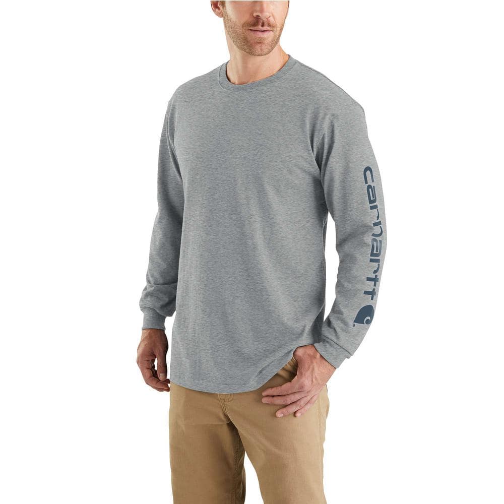 Carhartt Men'S 4XL Granite Heather Signature Sleeve Logo Long T-Shirt ...