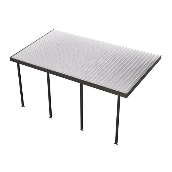 Integra 16 ft. x 12 ft. Dark Bronze Aluminum Frame White Roof Carport