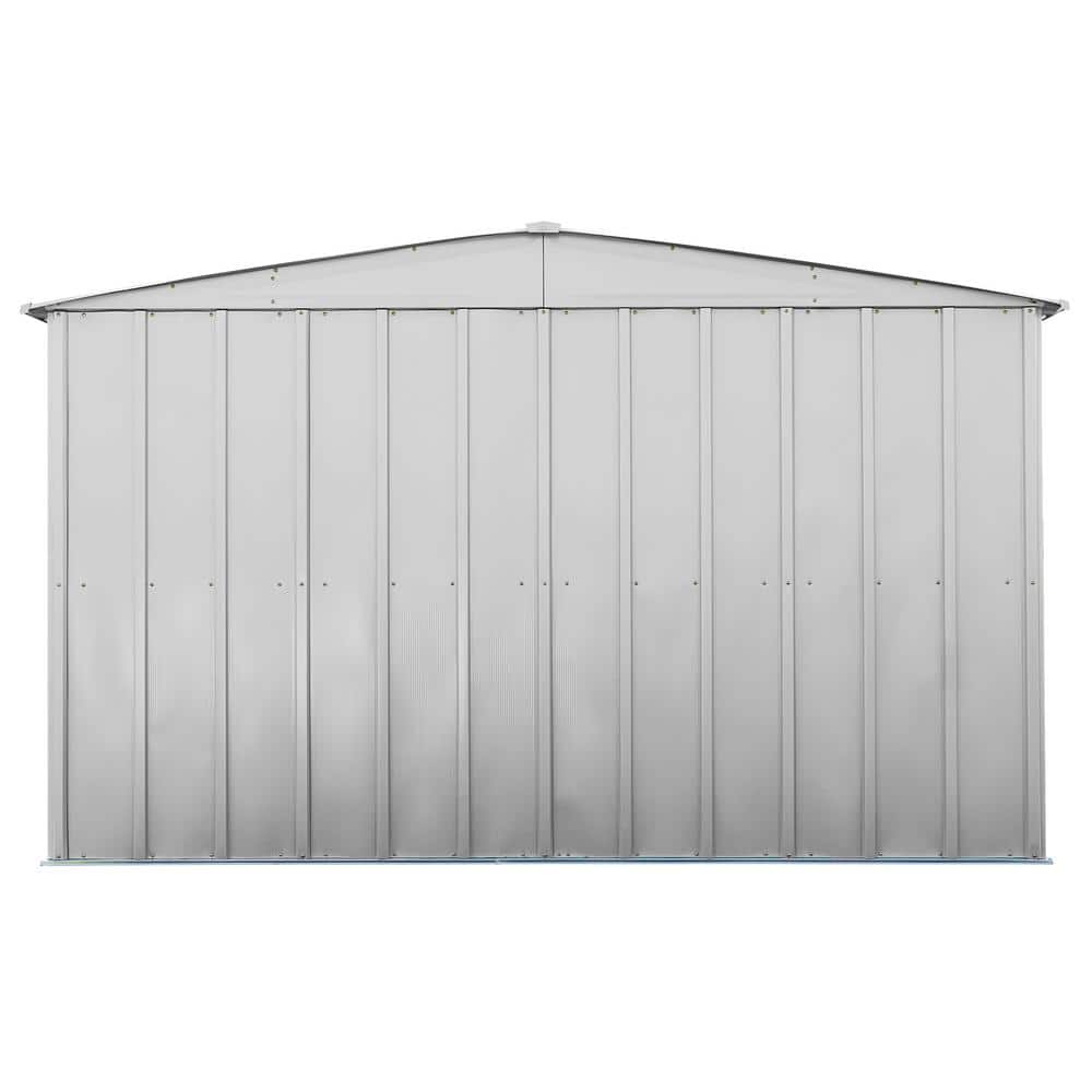 10 ft. x 8 ft. Flute Grey Galvanized Steel Storage Shed