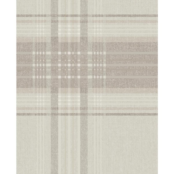 Superfresco Rhea Plaid Taupe/Gold Wallpaper Sample