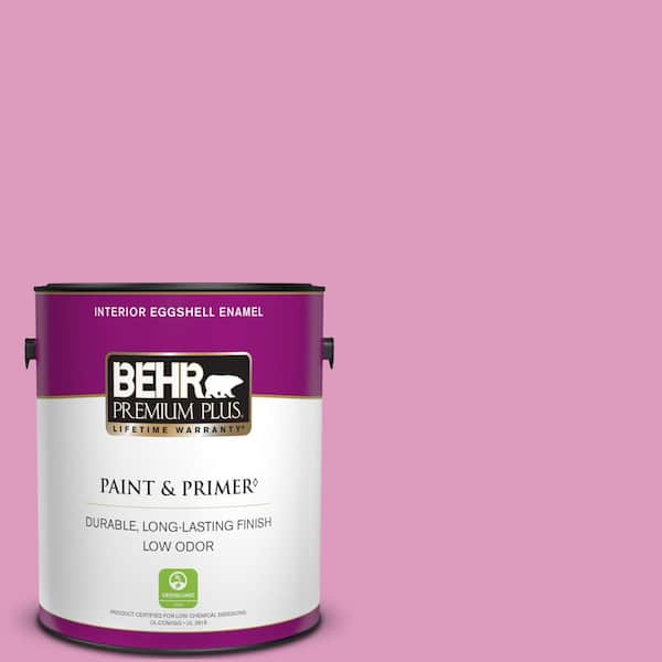 BEHR PREMIUM PLUS 1 gal. #690B-4 Pink Begonia Eggshell Enamel Low Odor Interior Paint & Primer
