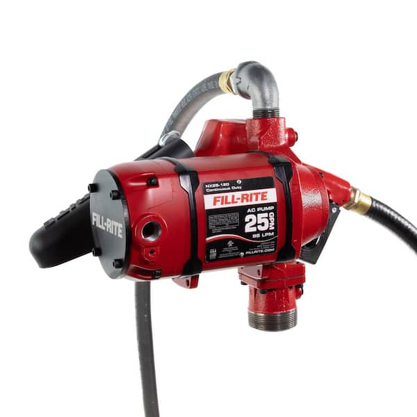 120-Volt 25 GPM 1/3 HP Continuous Duty Fuel Transfer Utility Pump with 12 ft. Hose and Unleaded Automatic Nozzle